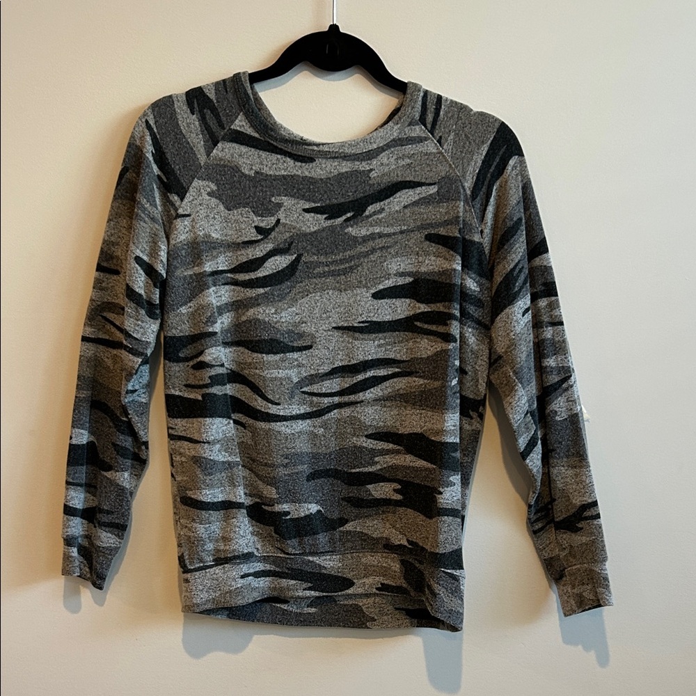 Buffalo David Bitton Gray Camouflage Crewneck Sweater